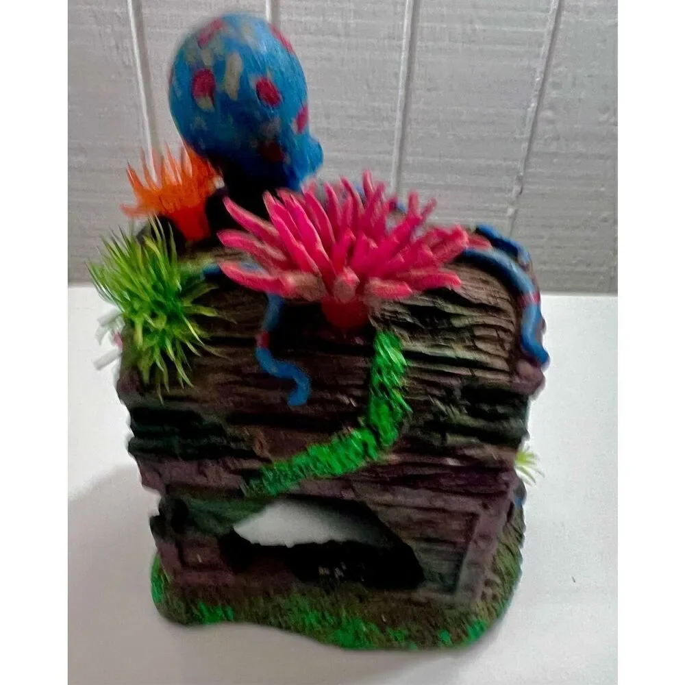 Top Fin Octopus Treasure Chest Aquarium Ornament